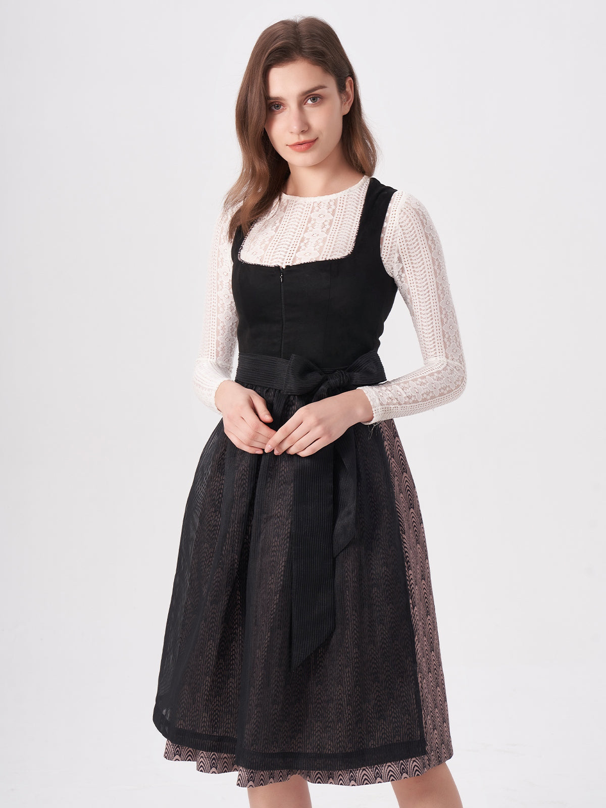 Black Geometric Pattern Dirndl Veronika 