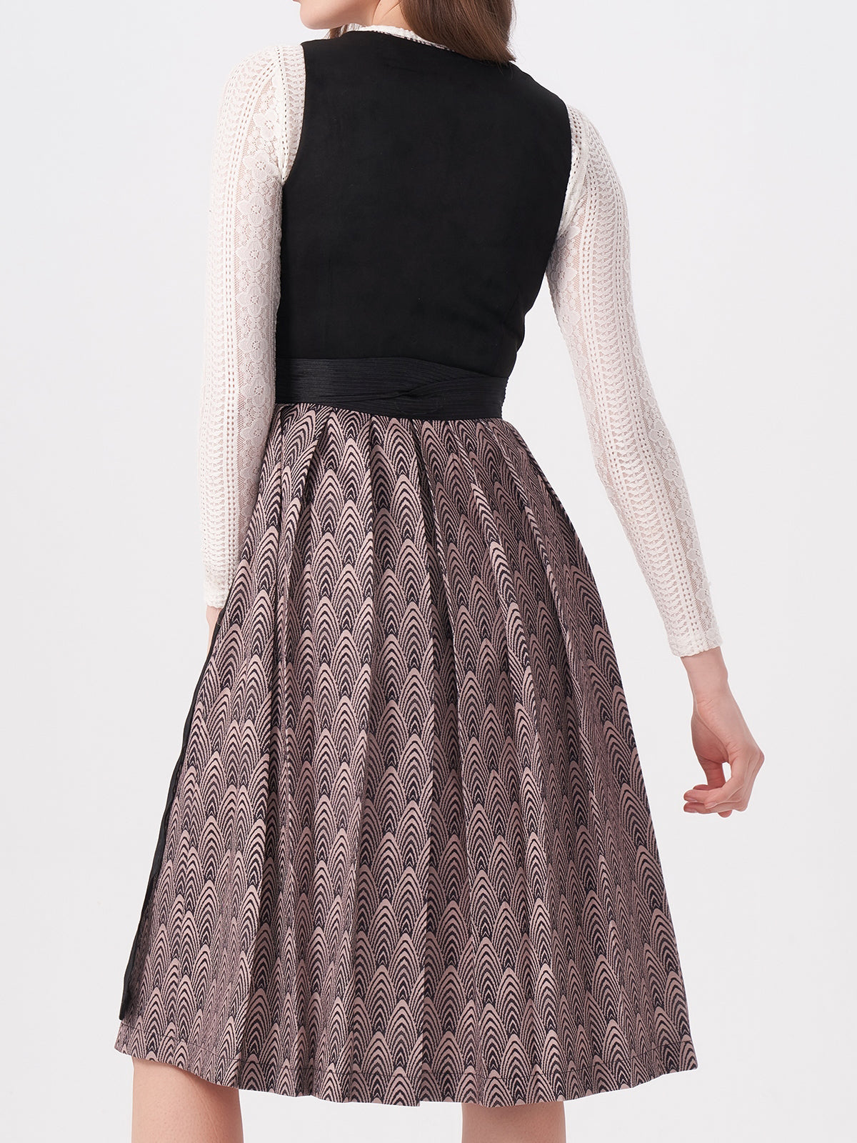 Black Geometric Pattern Dirndl Veronika 