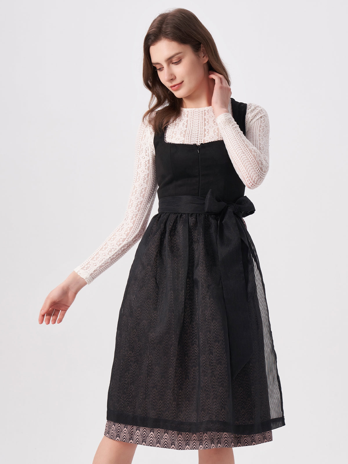 Black Geometric Pattern Dirndl Veronika 