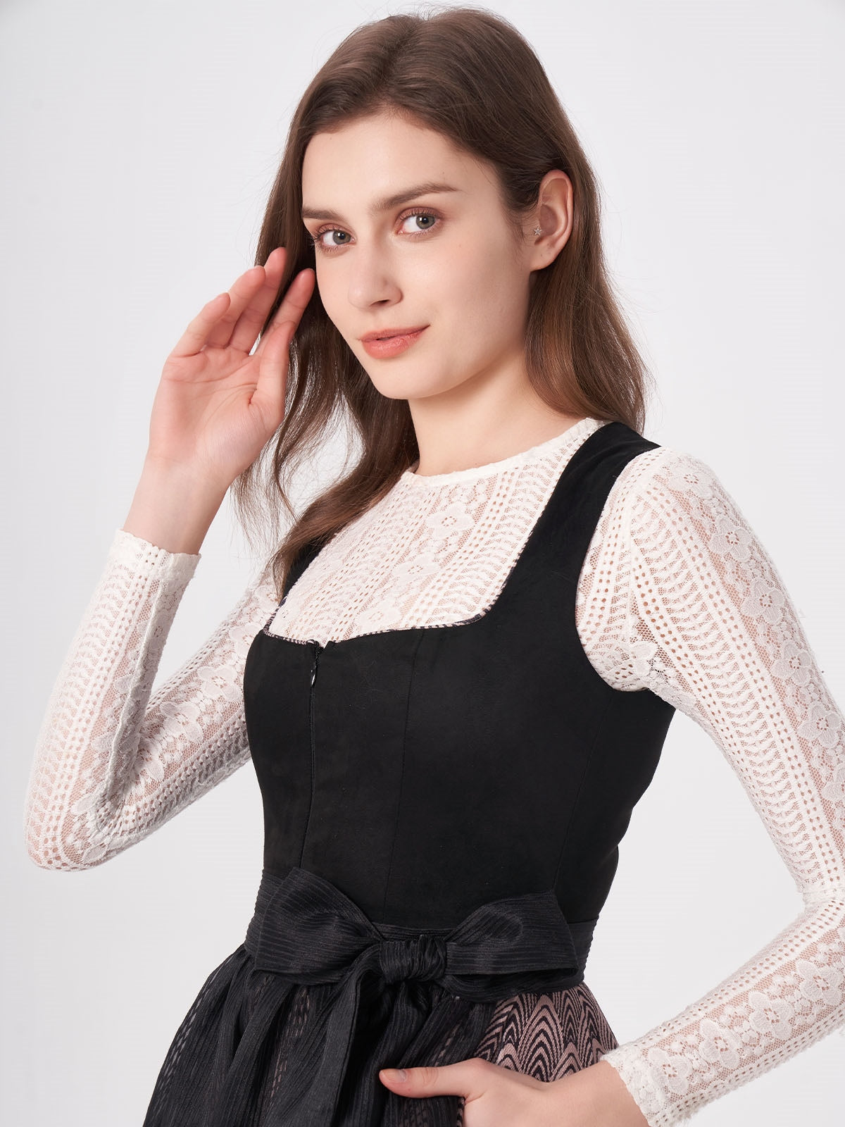 Black Geometric Pattern Dirndl Veronika 