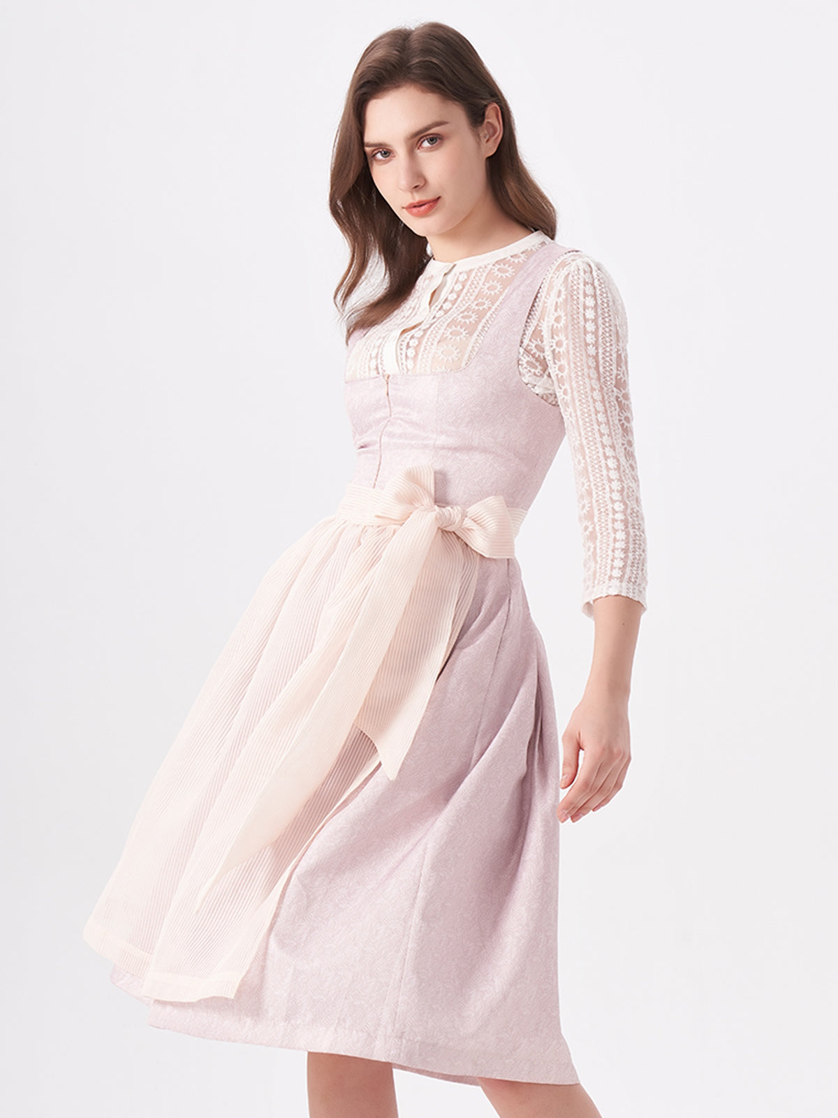 Pink all-over pattern Dirndl Weber 
