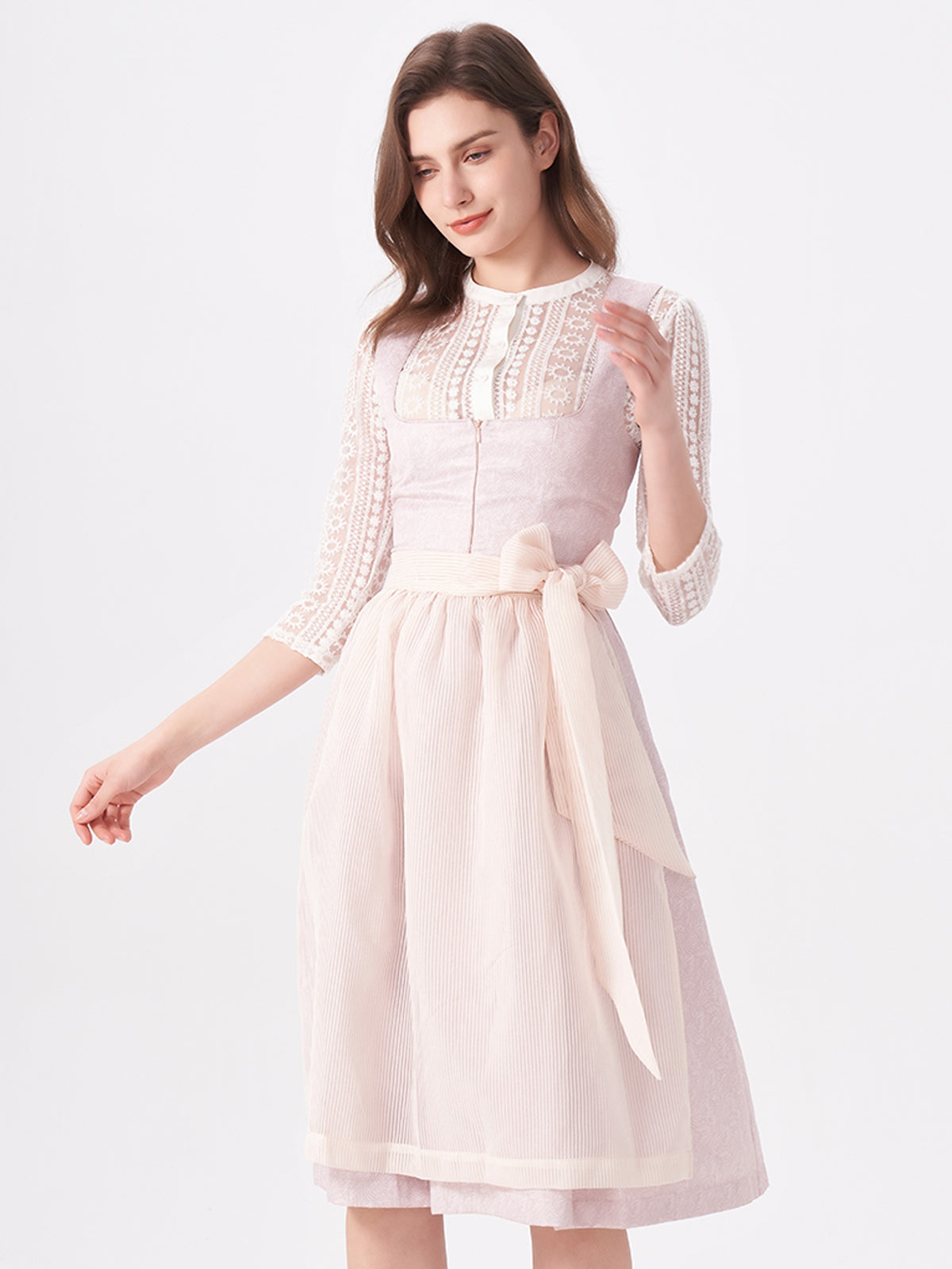 Pink all-over pattern Dirndl Weber 