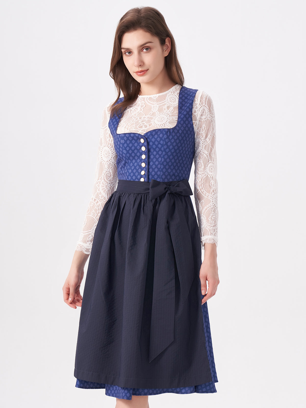 Blue Structured Pattern Dirndl Daniela 