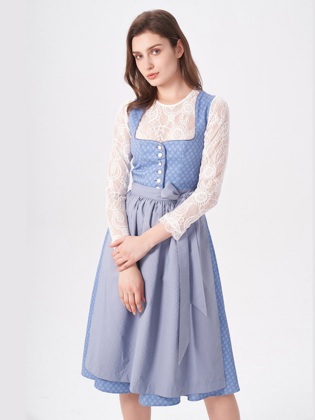 Blue Structured Pattern Dirndl Daniela 