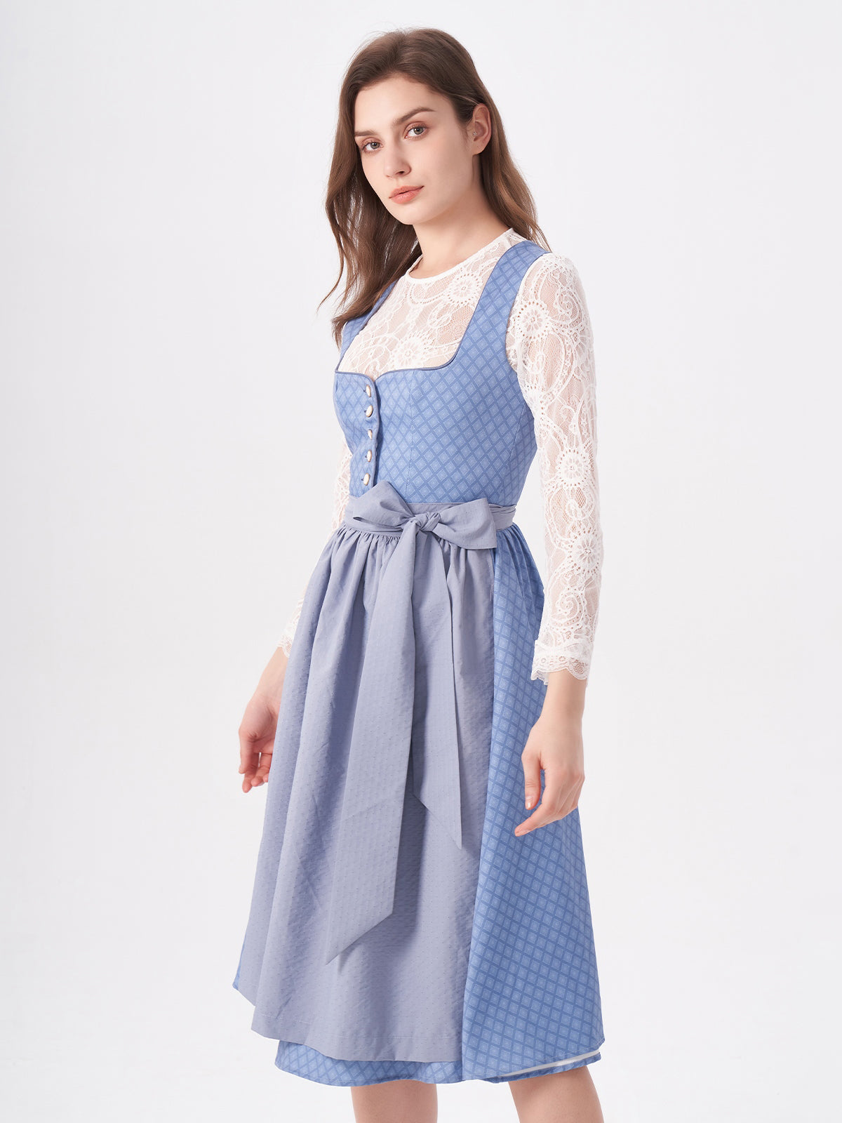 Blue Structured Pattern Dirndl Daniela 