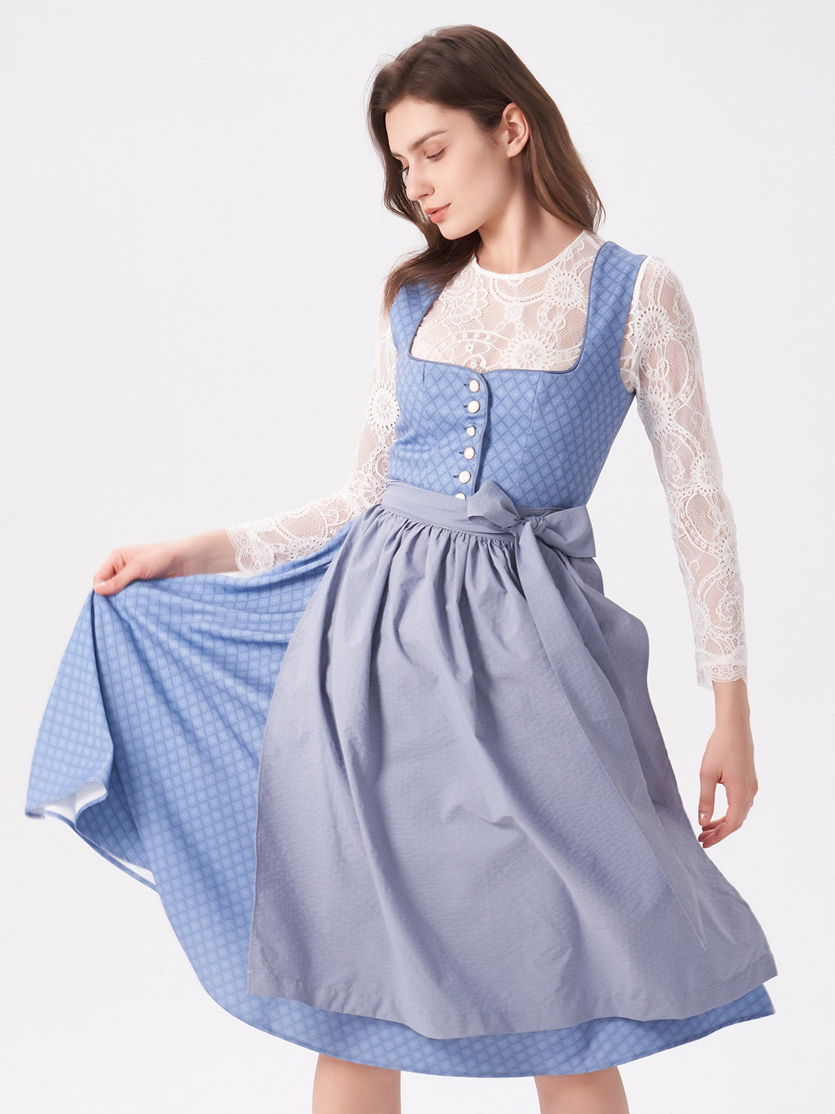 Blue Structured Pattern Dirndl Daniela 