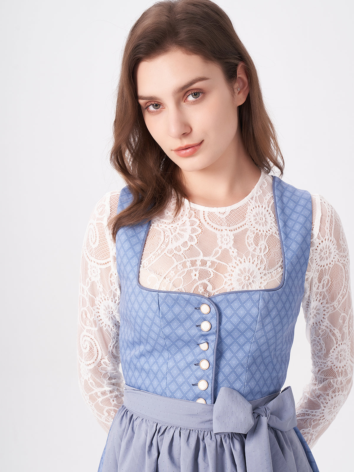 Blue Structured Pattern Dirndl Daniela 