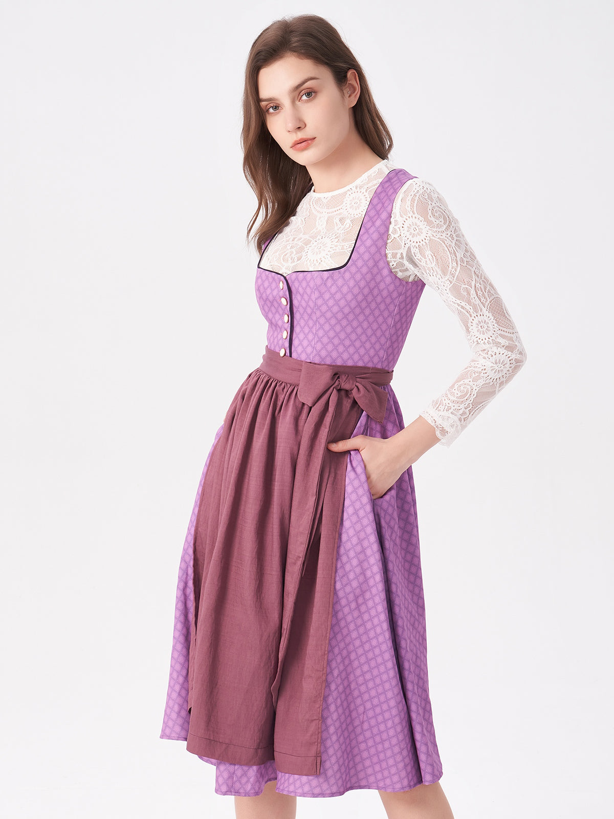 Purple Structured Pattern Dirndl Daniela 
