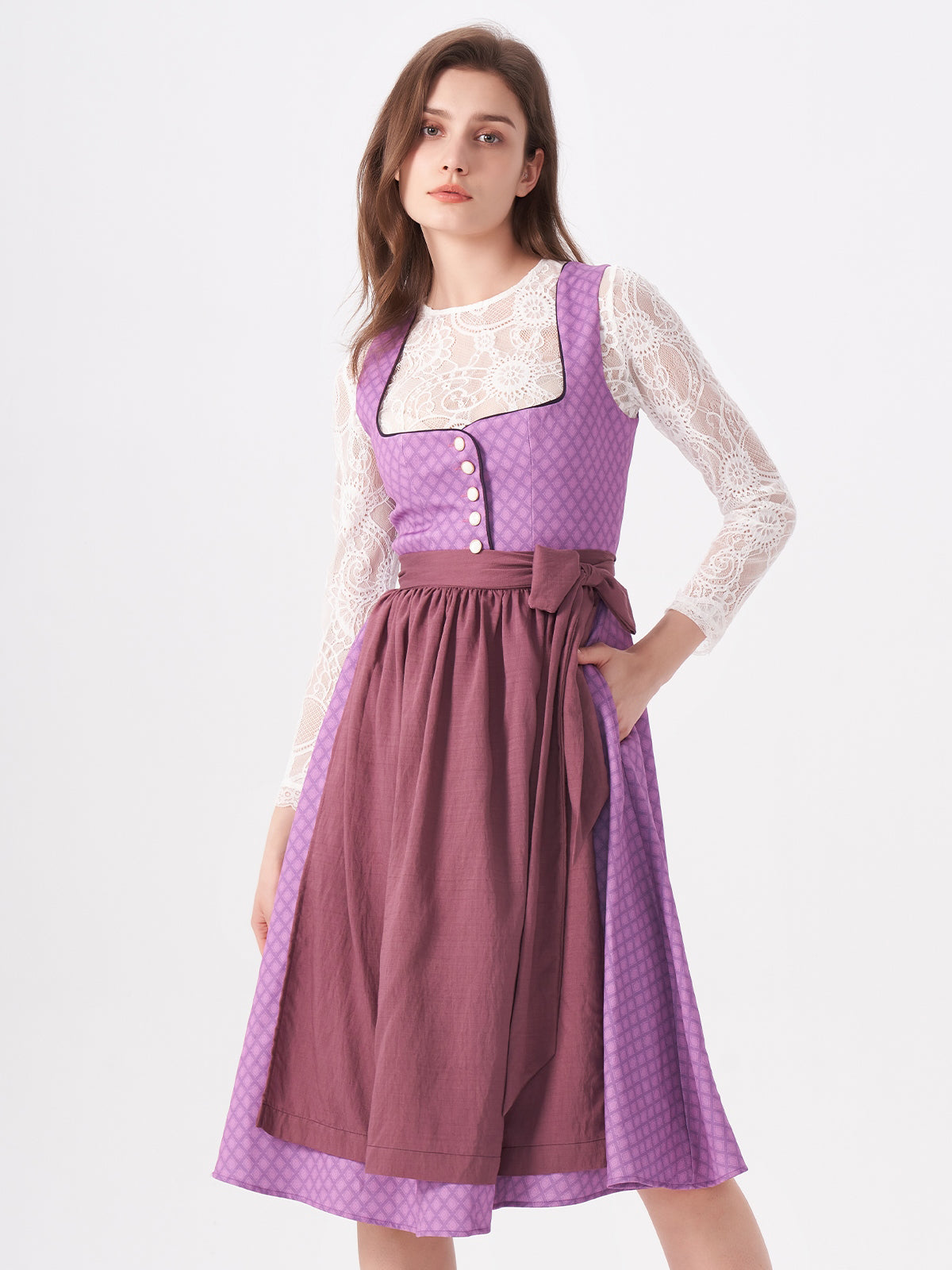 Purple Structured Pattern Dirndl Daniela 