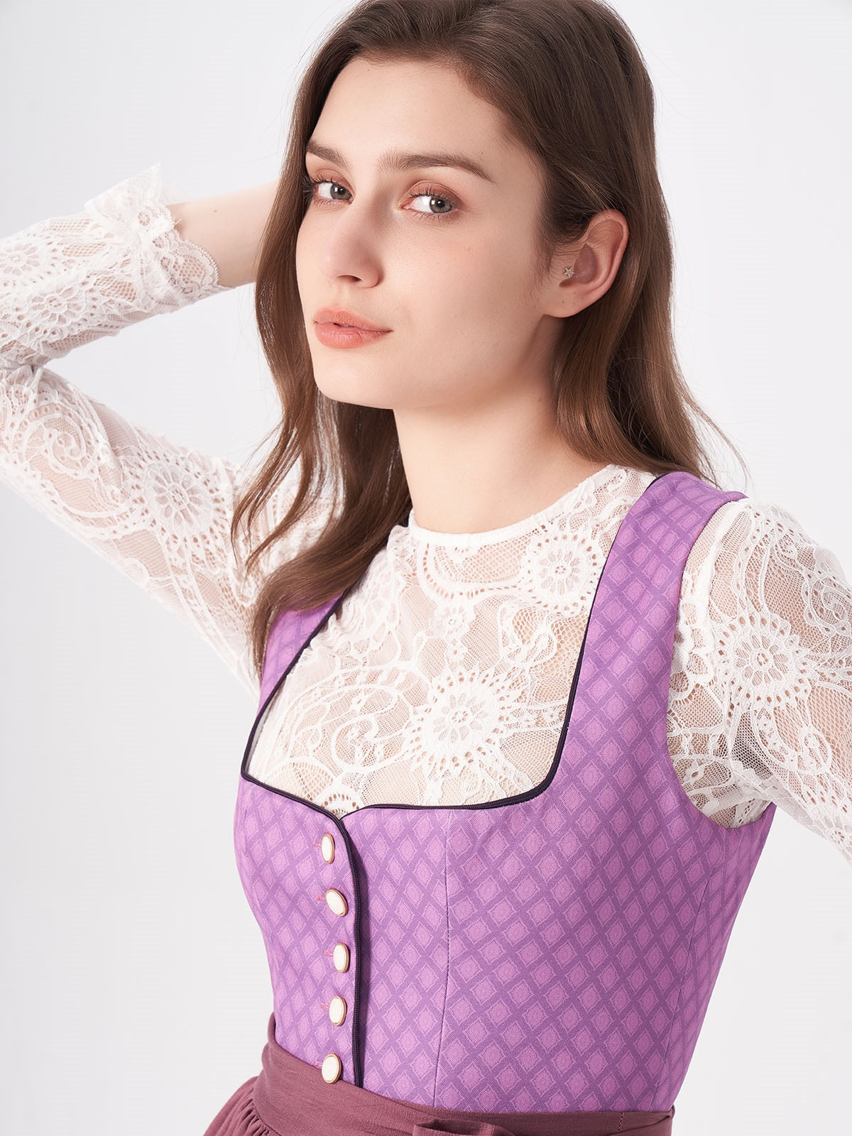 Purple Structured Pattern Dirndl Daniela 
