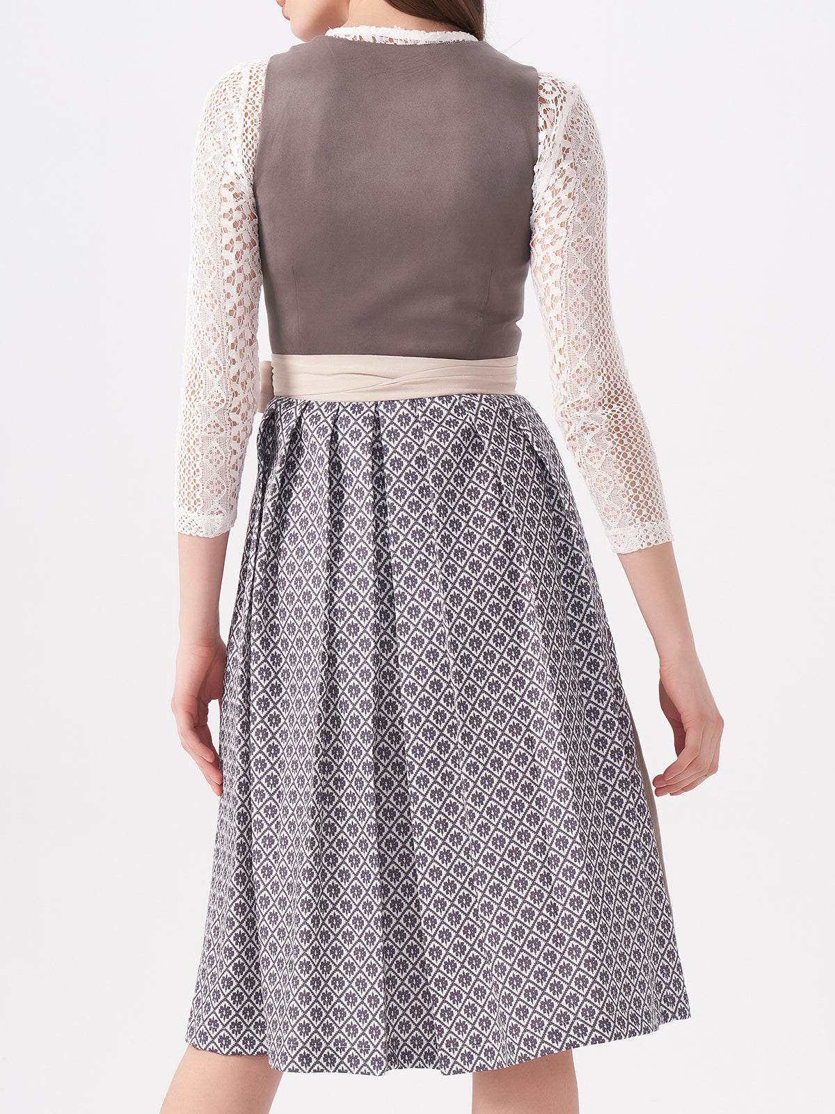 Grey Structured Pattern Dirndl Maxima 