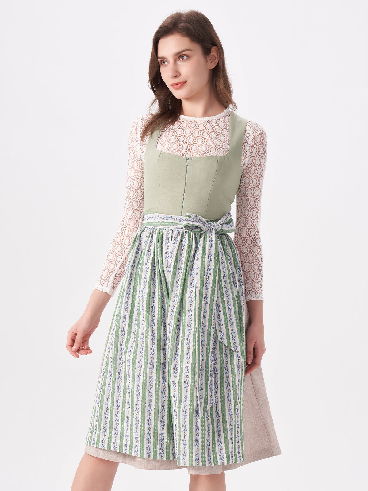 Green Floral Pattern Dirndl Kristin 