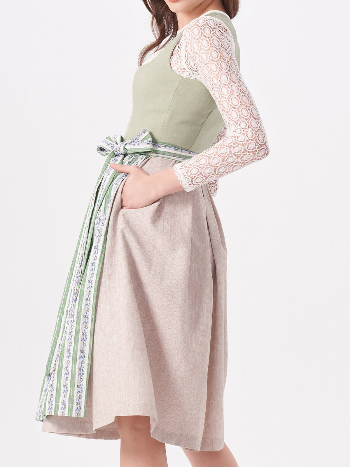 Green Floral Pattern Dirndl Kristin 