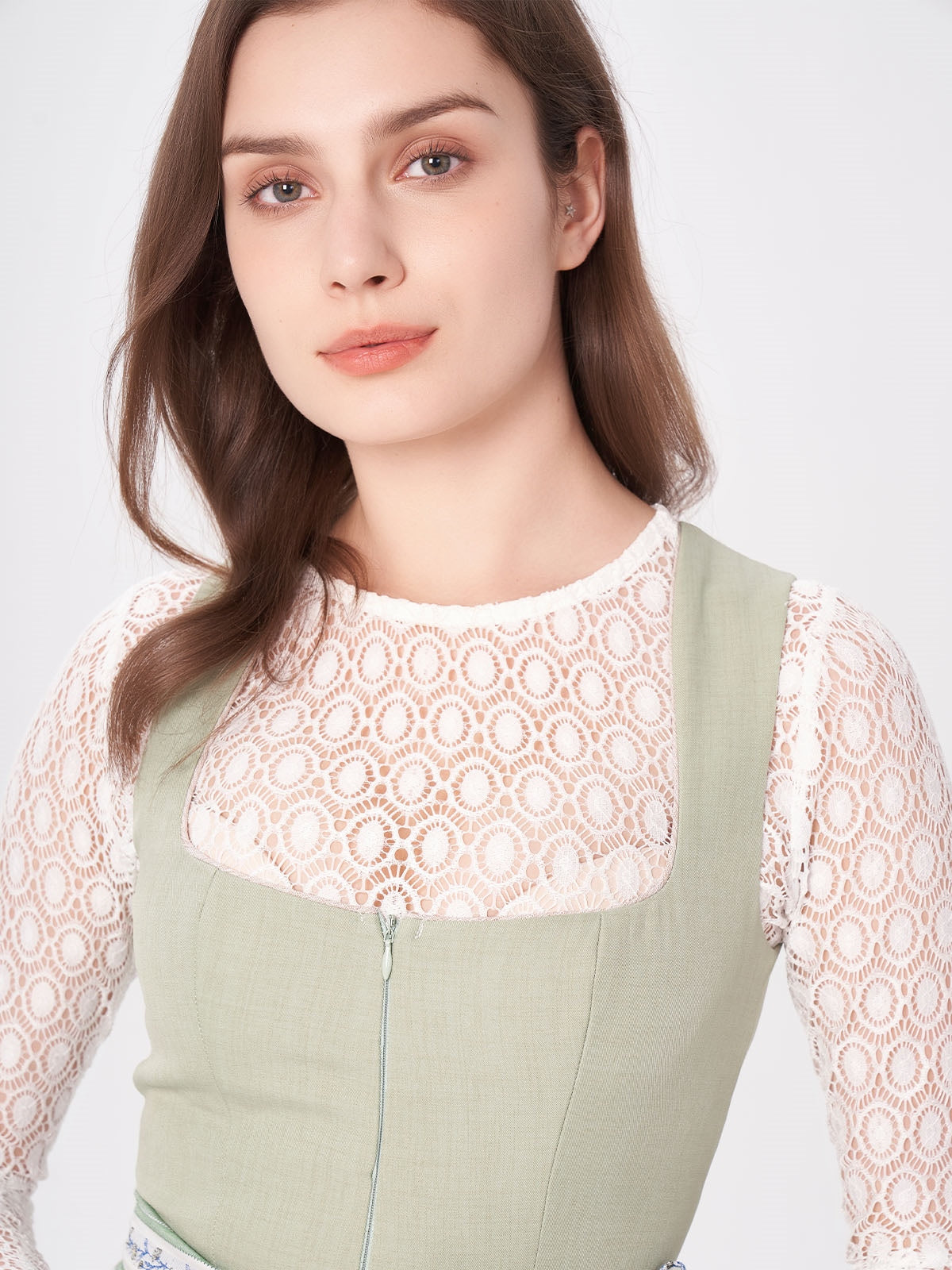 Green Floral Pattern Dirndl Kristin 