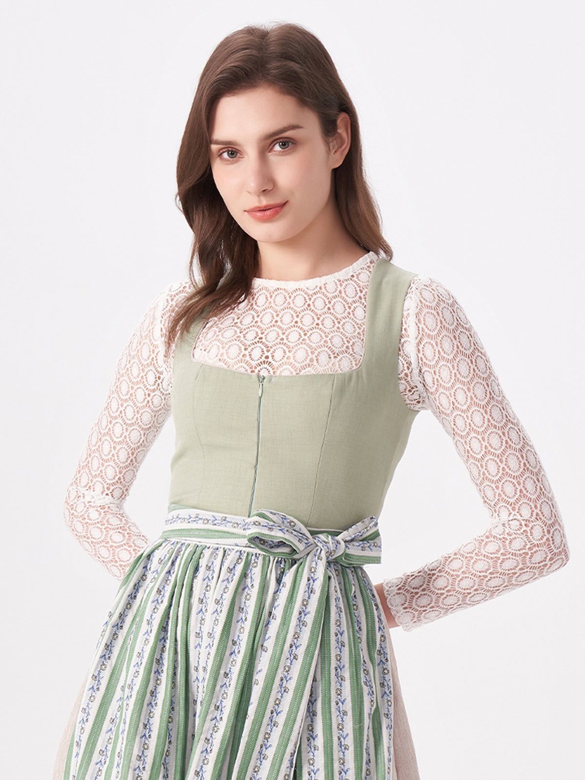 Green Floral Pattern Dirndl Kristin 