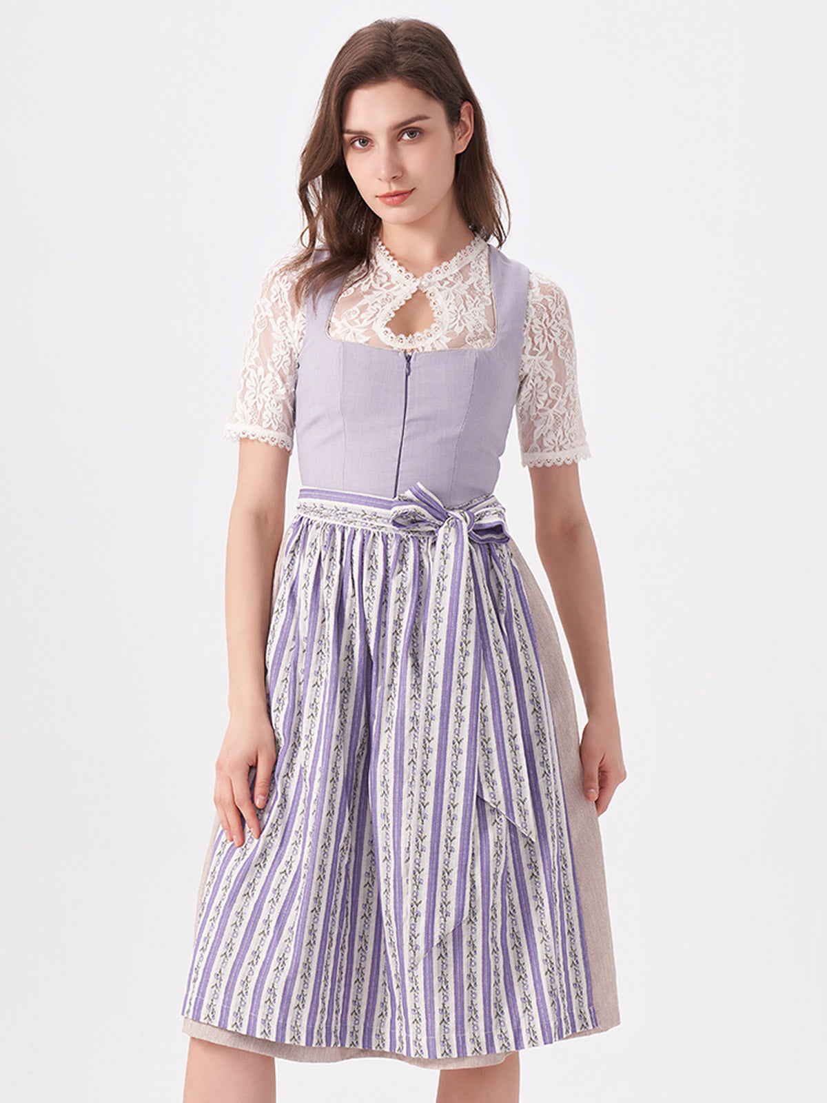 Purple Floral Pattern Dirndl Kristin 