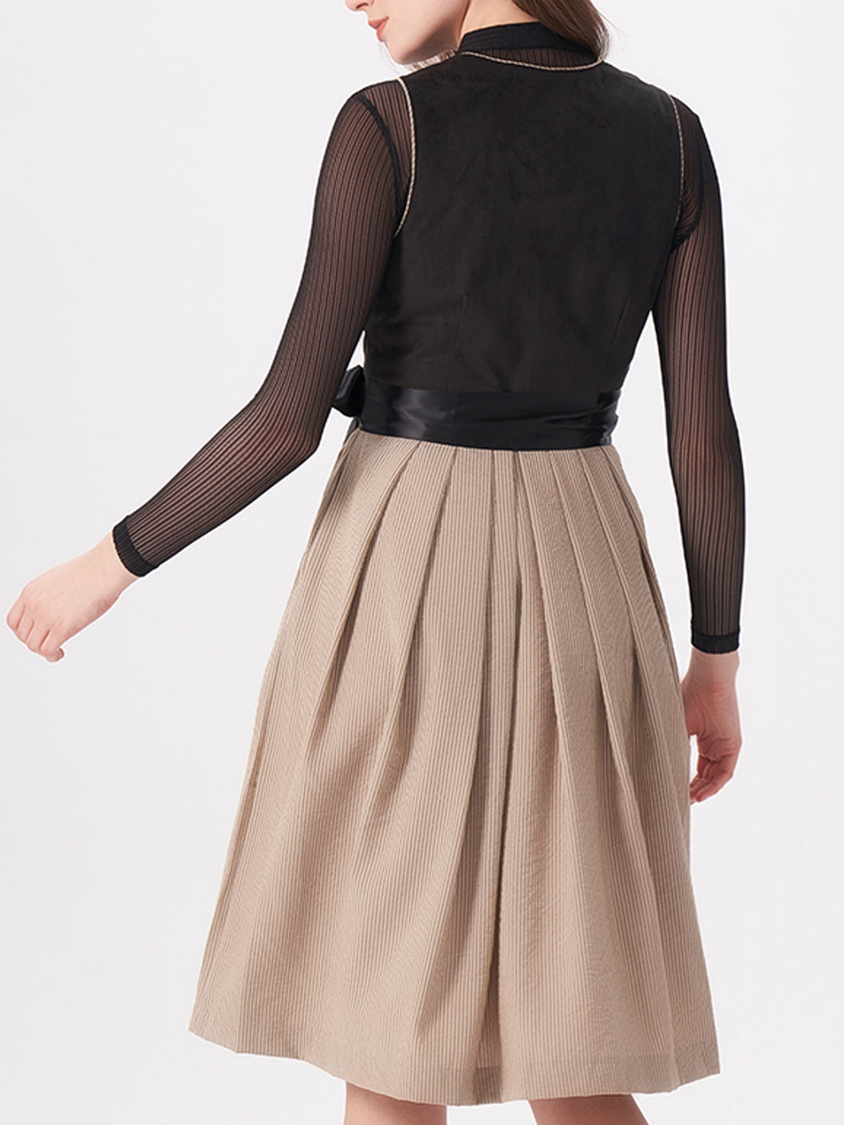 Schwarze Strukturierter Dirndl Werny