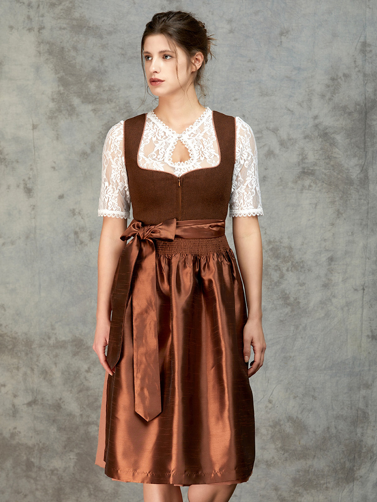 Brown plain Dirndl Hanni 