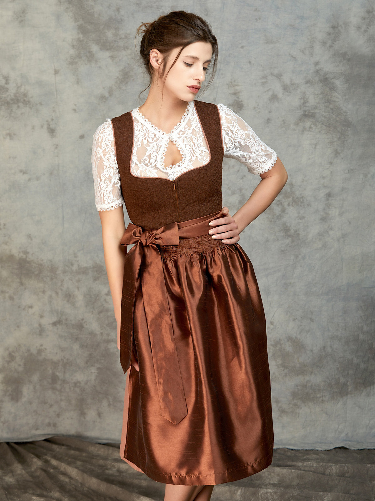 Brown plain Dirndl Hanni 