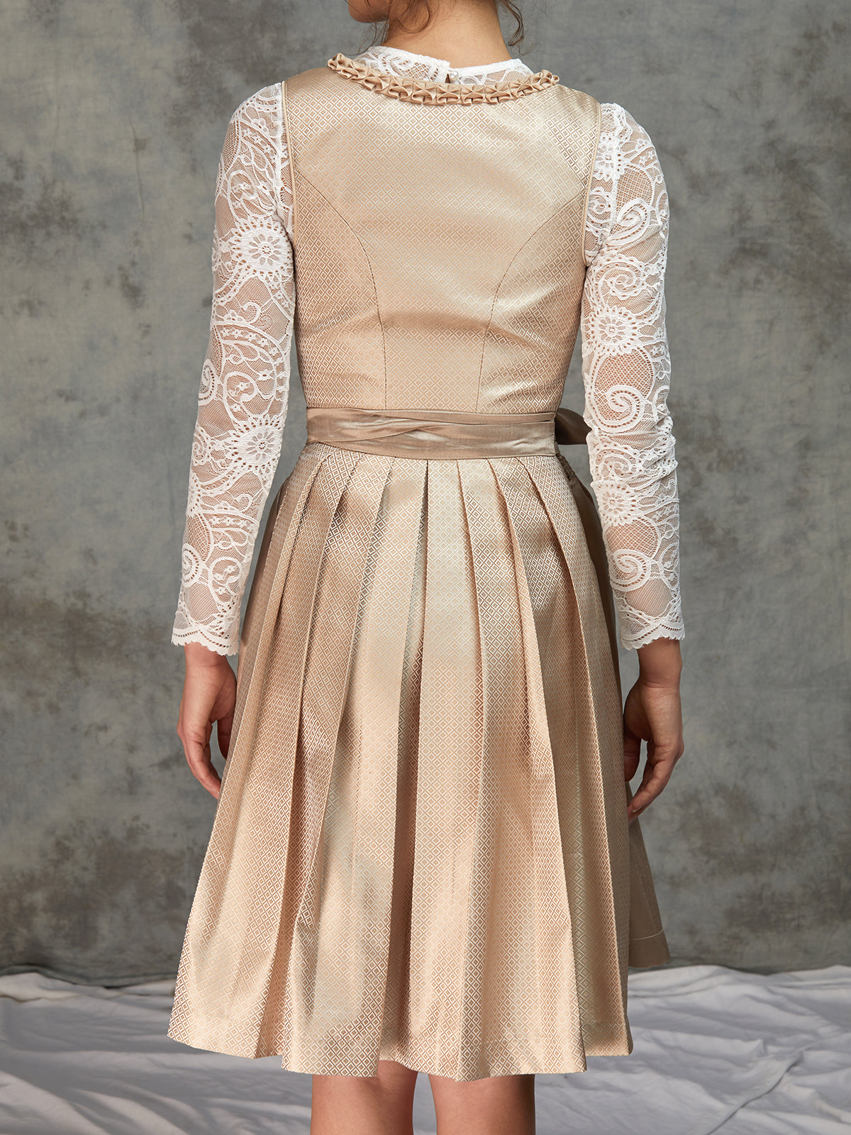 Beige all-over pattern Dirndl Mila 