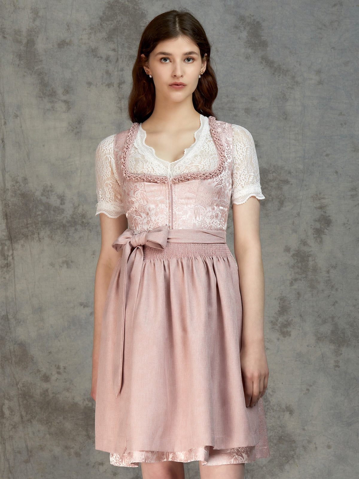 Dirndl in pink with paisley design Rita 