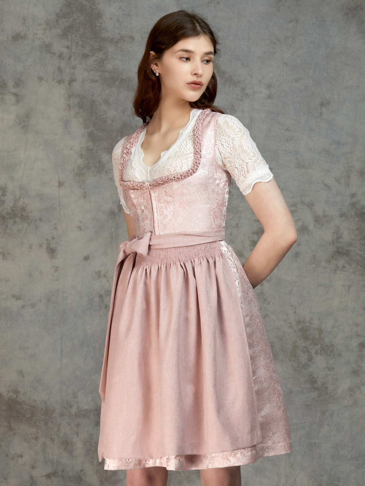 Dirndl in pink with paisley design Rita 