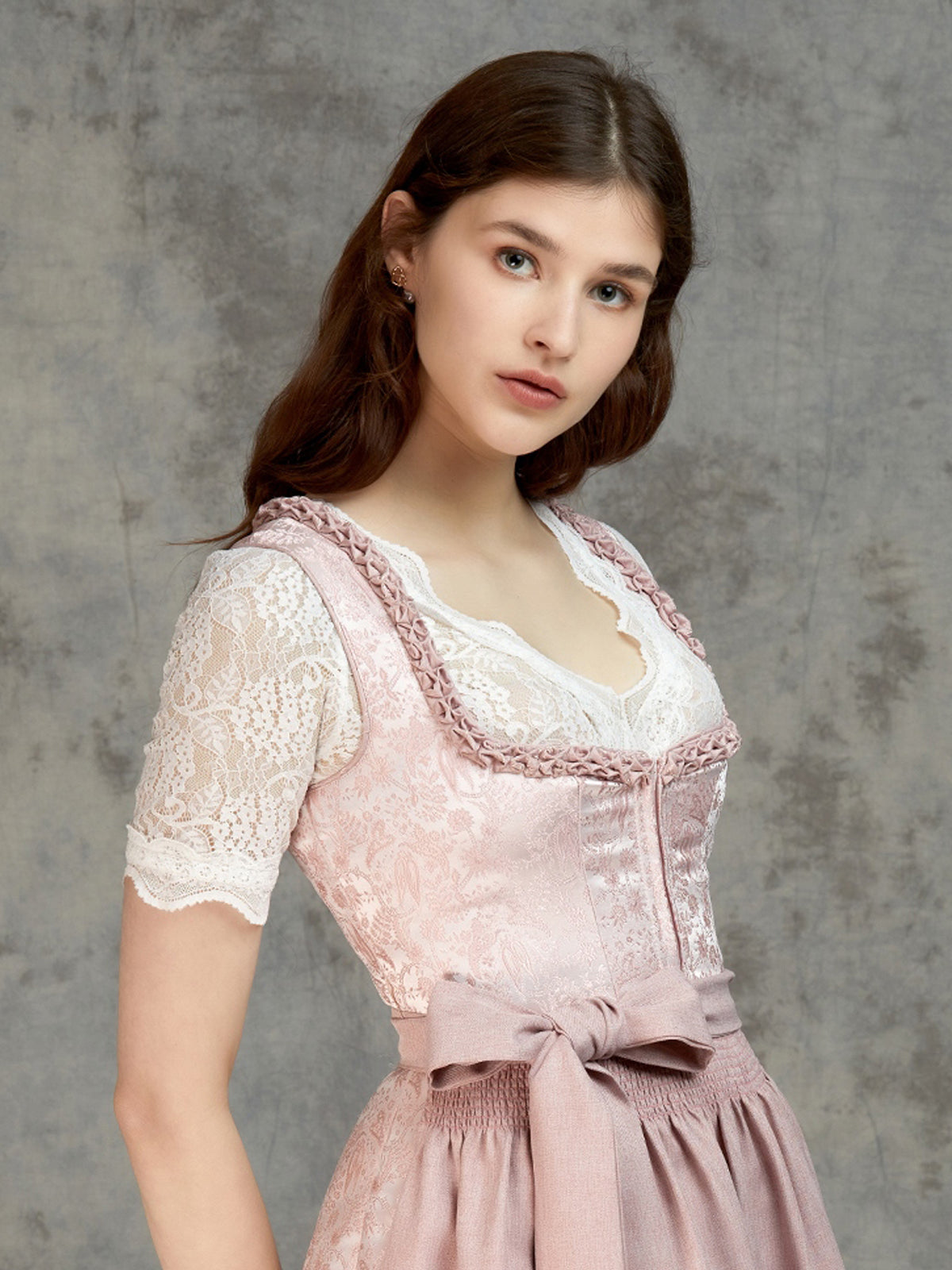 Dirndl in pink with paisley design Rita 