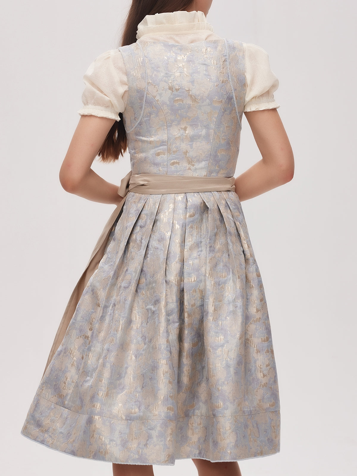 Blue Zipper Front Straight Neck Dirndl Gianna 