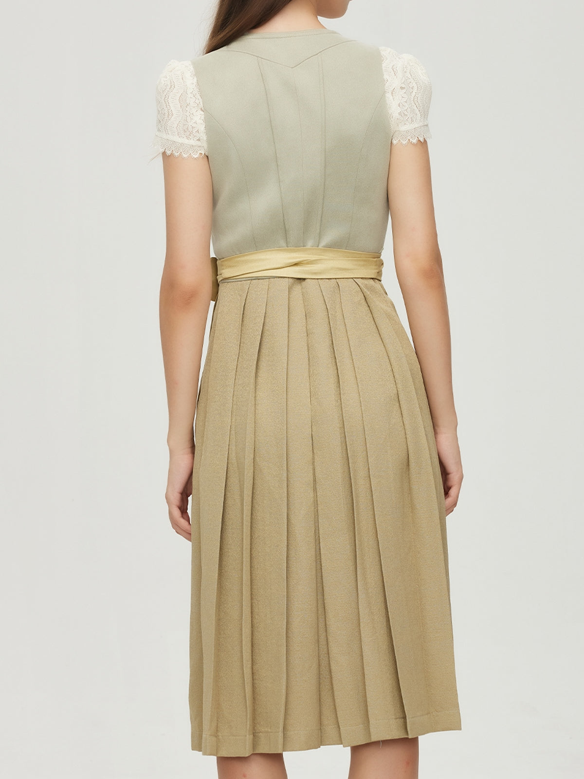 Green Zipper Front Sweetheart Neck Dirndl Hilla 