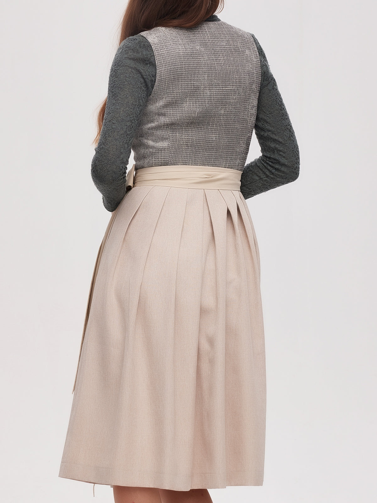 Green Zipper Front Straight Neck Dirndl Caroline 