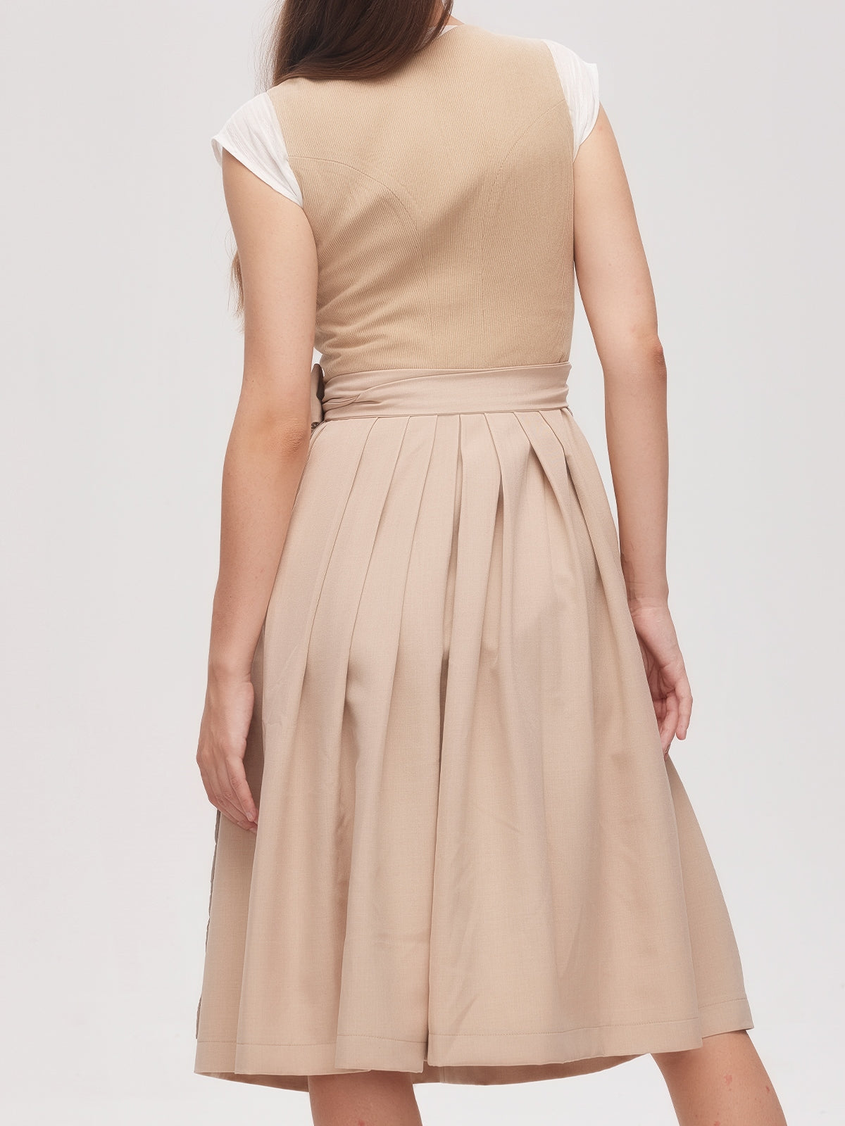 Brown Zipper Front Sweetheart Neck Dirndl Kira 