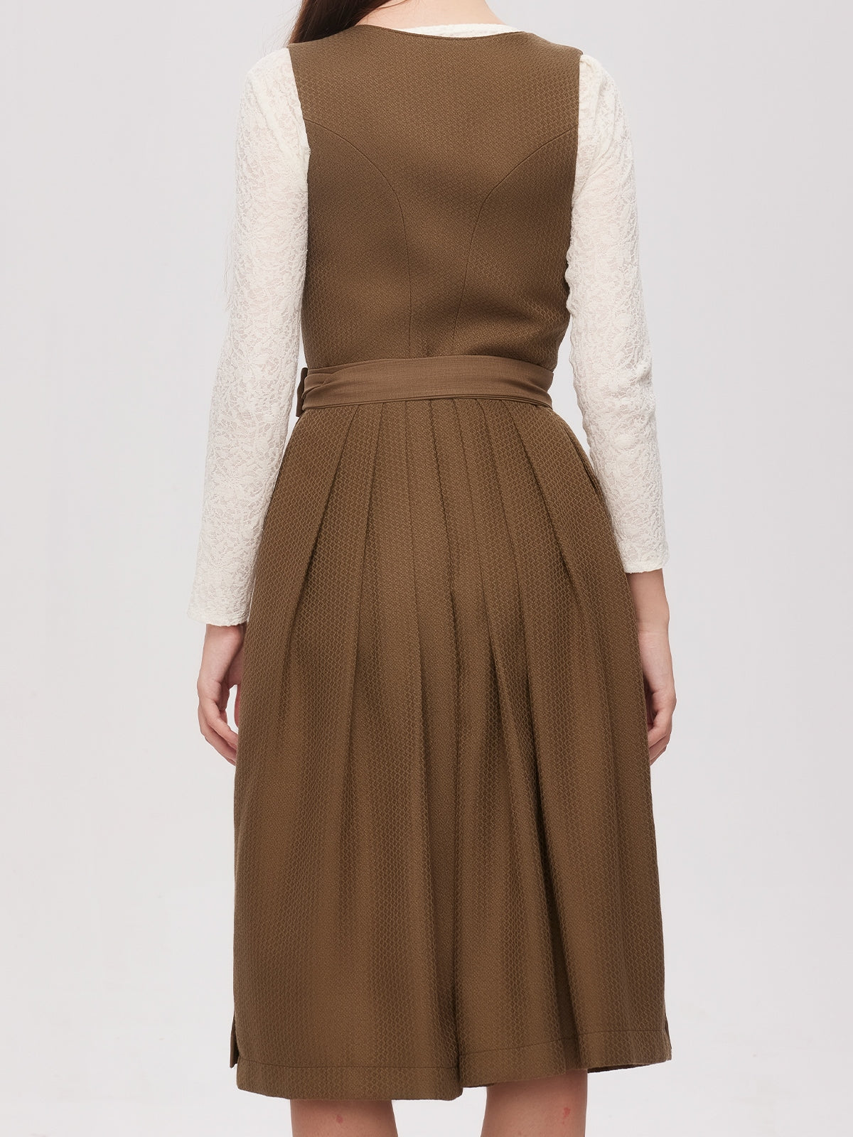 Green Zipper Front Sweetheart Neck Dirndl Camille 