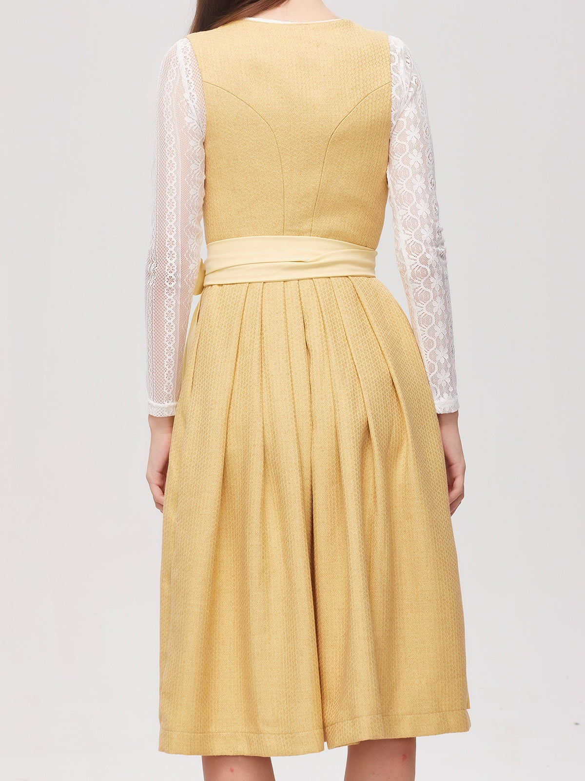 Yellow Zipper Front Sweetheart Neck Dirndl Camille 