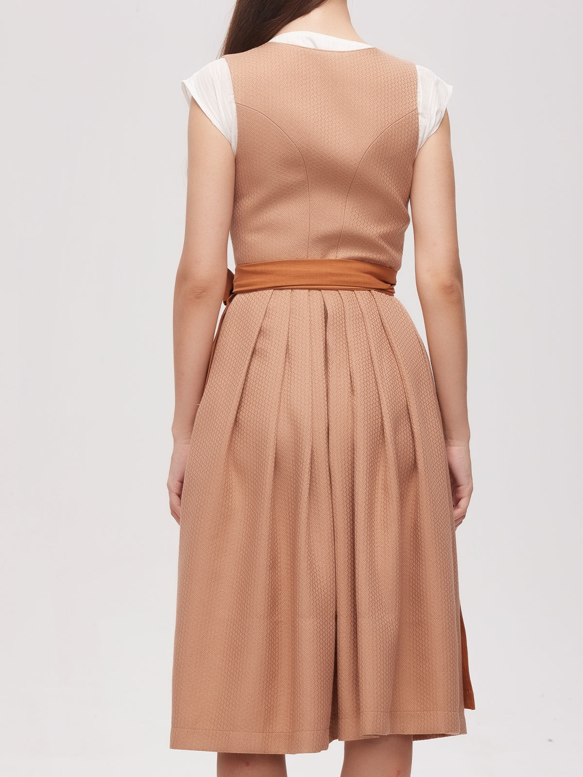 Brown Zipper Front Sweetheart Neck Dirndl Camille 