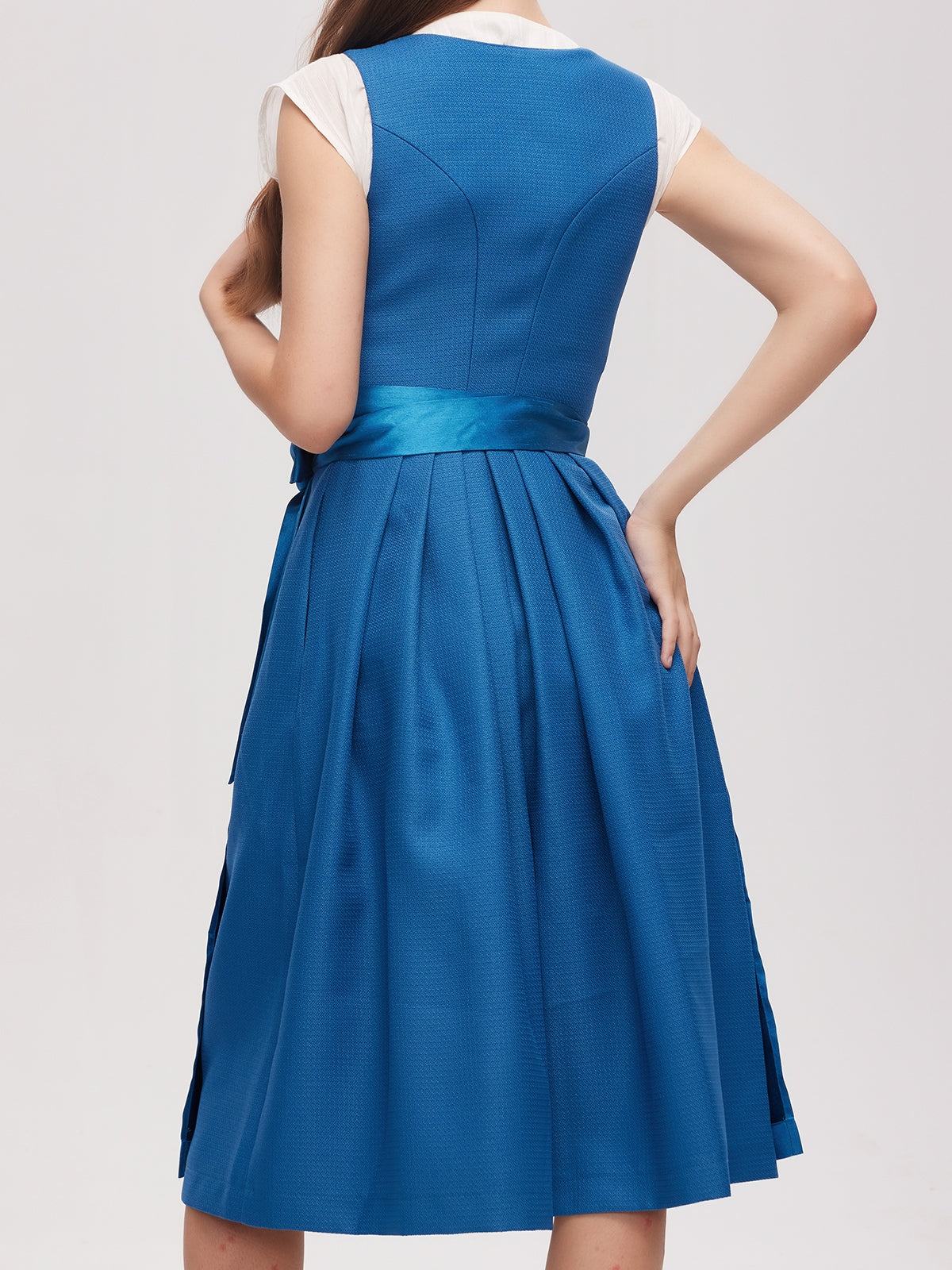 Blue Zipper Front Sweetheart Neck Dirndl Camille 